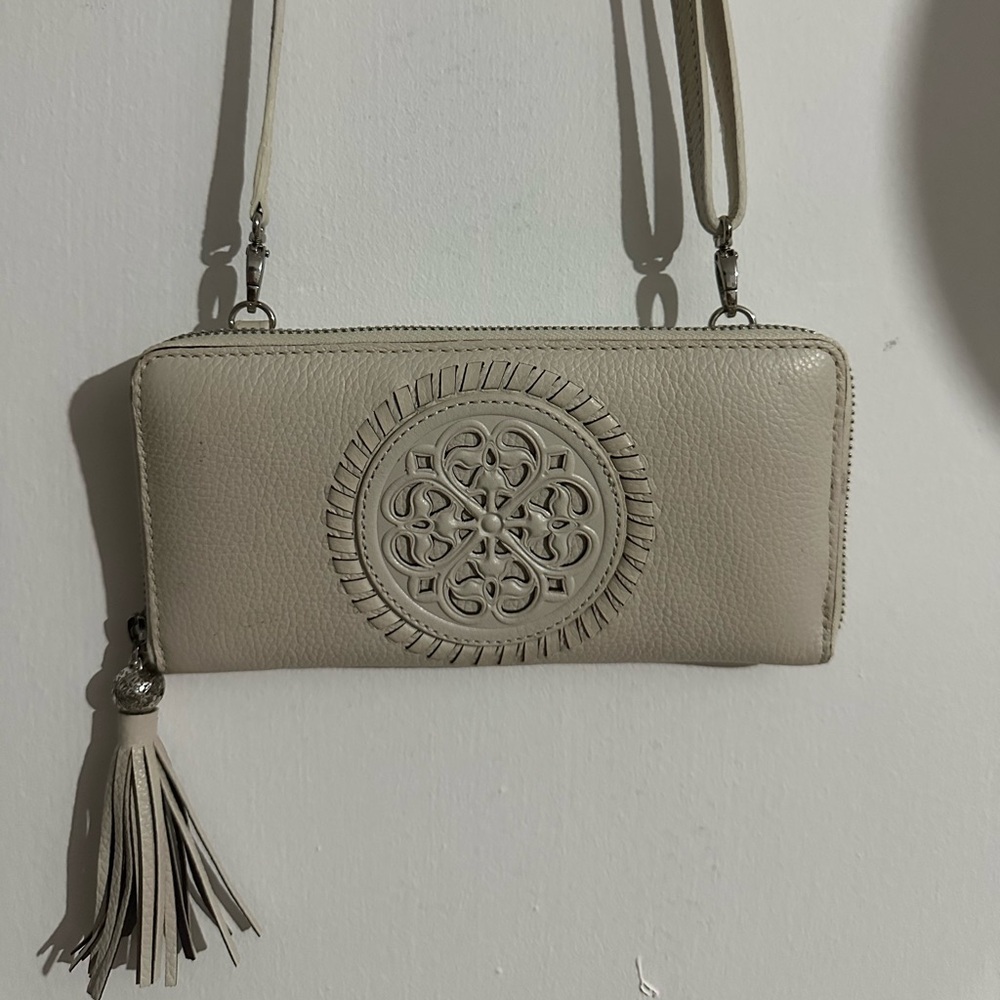 Brighton white Pebbled Leather
Envelope Wallet Pouch Clutch